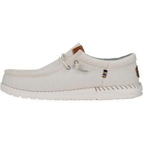 Hey Dude Men's Wally Funk Nylon Craft Stone White Size 10 | Men's Shoes | Men Slip-on Loafers | Comfortable & Light-Weight