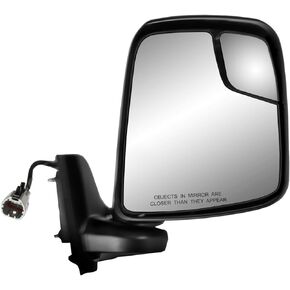 Fit System Passenger Side Mirror for Nissan NV 200, Black, spot Mirror, Swing Away, Heated Power