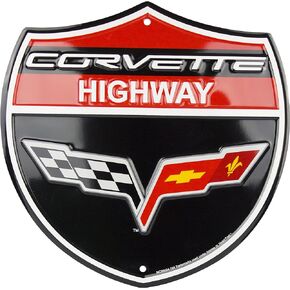 Hangtime Corvette Highway - لافتة جراج مقطوعة بالقالب مقاس 24 بوصة