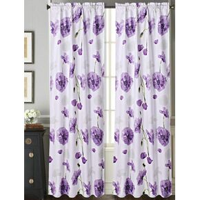 Sapphire Home 1PC Rod Pocket Floral Valance 54" W x 18" L, Decorative Yellow Floral Print, Soft, Light Filtering Room Darkening Thermal Foam Back Lined, Window Valance Decoration, DRP Valance Yellow