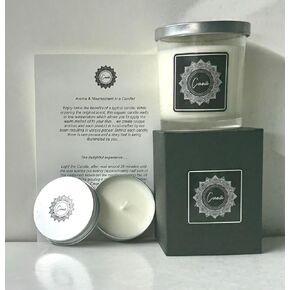 (Wild Sandalwood) 8 oz Sandalwood Candle + 4 oz Gift Lotion Candle Candle Experience Instructions. Soy Wax Turns into Oil. Clean Burn, Natural Candle. Stress Relief. Body Oil.