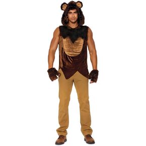 Dreamgirl Men's Bad Bear Costume, Adult Sexy Animal Teddy Bear Costume for Halloween