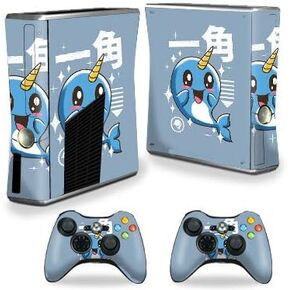 MightySkins Skin Compatible with Xbox 360 S Console - Narwhal Kawaii | Protective, Durable, and Unique Vinyl Decal wrap Cover | Easy to Apply, Remove, and Change Styles | Made in The USA