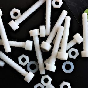 50 x Nylon Socket Head, plastic machine screws, M6 x 40mm, Plastic Bolts, Nuts & Washers, Fasteners, 15/64 x 1-37/64