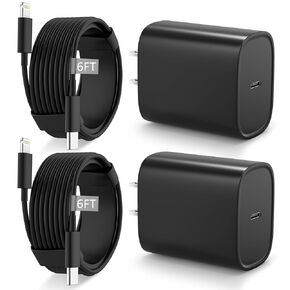 iPhone 14 13 12 Fast Charger [MFi Certified] 6FT Type C Charger 2 Pack 20W USB C Charger Block with Fast Charging Lightning Cable for iPhone 14/14 Pro/13/13Pro Max/12/12 Pro Max/11/XS/XR/X/8Plus,iPad