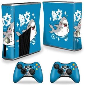 MightySkins Skin Compatible with Xbox 360 S Console - Shark Kawaii | Protective, Durable, and Unique Vinyl Decal wrap Cover | Easy to Apply, Remove, and Change Styles | Made in The USA