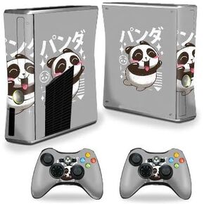 MightySkins Skin Compatible with Xbox 360 S Console - Panda Kawaii | Protective, Durable, and Unique Vinyl Decal wrap Cover | Easy to Apply, Remove, and Change Styles | Made in The USA