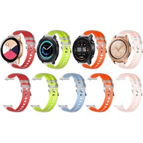 Transparentes Sportarmband kompatibel mit Samsung Active 2 Band/Galaxy Watch 4 Band 40 mm 44 mm, Galaxy Watch 5 Band/Galaxy Watch 5 Pro/Galaxy Watch 3, orange, grün)