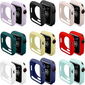 [9 Pack] Compatible with Apple Watch 41mm 45mm Case, Soft TPU Protective Bumper Cover for iwatch Series 9/8/7 Case (9 Colors, 41mm) in Kuwait