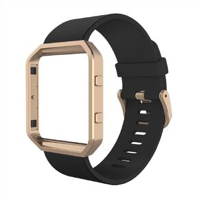 Simpeak Sport Band Compatible with Fitbit Blaze Smartwatch Sport Fitness, Silicone Wrist Band with Meatl Frame Replacement for Fitbit Blaze Men Women
