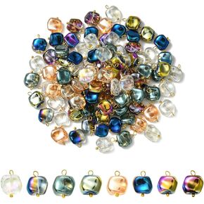 LiQunSweet 100 Pcs Glass Crystal Little Star Charms for Jewelry Making Crafting Necklace Bracelet Earrings Accessory