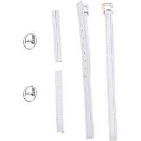 EXCEART 2 Pairs High Heels Shoelace Shoe Straps Replacement with Buckle Detachable Leather for Women Girls Ankle High Heel Shoes (White)