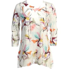 Jess & Jane Elena Tunic Top with Chiffon Hem
