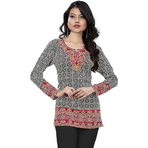 Maple Clothing Short Kurti Indian Tunic Top Women's Printed India Apparel