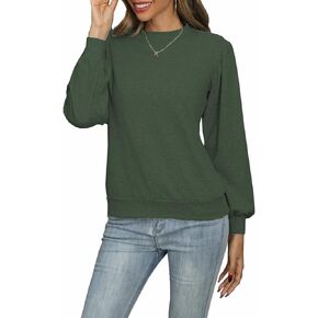 Women Comfy T Shirt Puff Long Sleeve Casual Pullover Tunic Tops