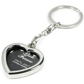Yosoo Mini Metal Alloy Buckle Insert Photo Picture Frame Keyring Keychain Car Key Chain Ring Keyfob Gift (heart-shaped)