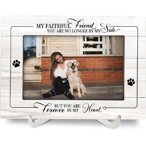 Dog Memorial Gifts for Loss of Dog, Loss of Dog Pet Sympathy Gift 4x6 Picture Frames, Dog Passing Away Gifts Wooden Photo Frame, Dog or Cat Remembrance Gift for Wall and Tabletop Display