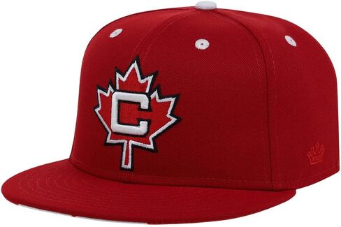 Rings & Crwns Canada Country Pride Logo قبعة مسطحة باللون الأحمر in Kuwait
