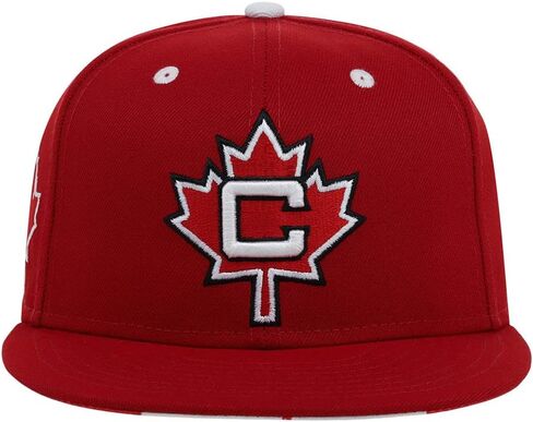 Rings & Crwns Canada Country Pride Logo قبعة مسطحة باللون الأحمر in Kuwait