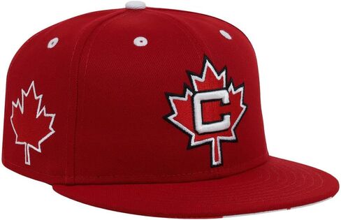 Rings & Crwns Canada Country Pride Logo قبعة مسطحة باللون الأحمر in Kuwait