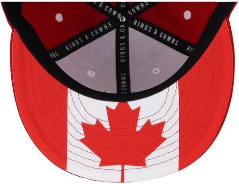 Rings & Crwns Canada Country Pride Logo قبعة مسطحة باللون الأحمر in Kuwait