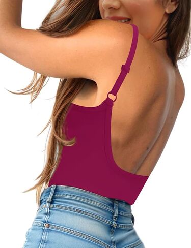 Micoson Womens Backless Tank Tops with Adjustable Spaghetti Strap V Neck Modal Camisole for Women for Under Clothes in Saudi Arabia