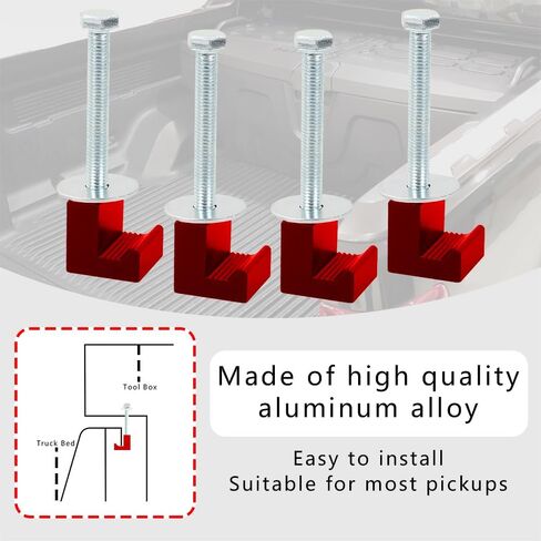 4 قطع من صندوق أدوات الشاحنة، خطافات J، مجموعة تركيب صندوق أدوات الالتقاط، مشابك تثبيت صندوق أدوات كروس J، مجموعة تركيب صندوق أدوات الشاحنة العالمية مناسبة لشاحنة الالتقاط (أسود) in Kuwait