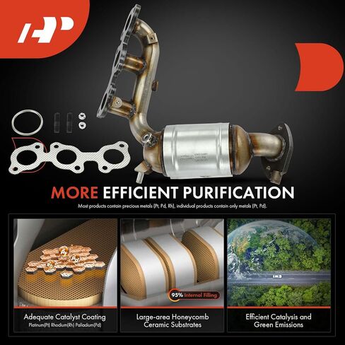 مجموعة المحول الحفاز لمشعب العادم الخلفي الممتاز A-Premium متوافقة مباشرة مع Toyota Sienna 2004 2005 2006 2007، 3.5L، FWD، متوافق مع EPA، استبدال # 1714020030 in Kuwait