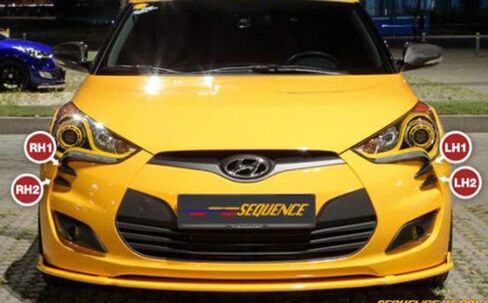 مجموعة قوالب شعار المصباح الأمامي المتسلسل لشعار مخلب الشيطان 4 قطع (يناسب: Hyundai Veloster + Veloster Turbo) in Saudi Arabia