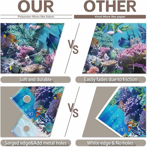 ZTHMOE 10x8ft Fabric Under The Sea Photography Backdrop Aquarium Underwater World Tropical Fish Coral Reef Background Mermaid Birthday Baby Shower Party Decorations Photo Banner Props in Kuwait