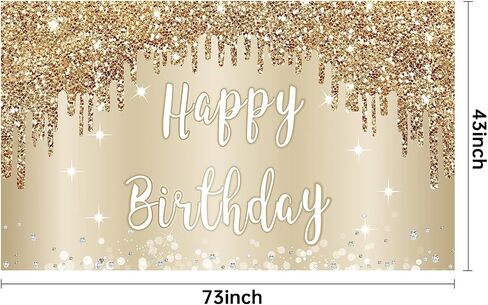 Happy 50th Birthday Banner Backdrop Decorations for Women, Gold White 50 Birthday Sign Party Supplies, Fifty Year Old Birthday Photo Booth Background Poster(72.8 x 43.3 Inch) in Saudi Arabia
