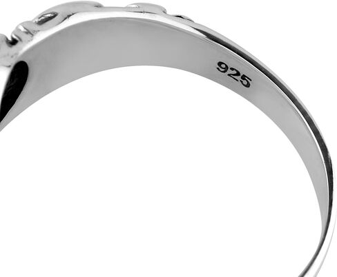 Silvershake 8X6mm شكل بيضاوي الأحجار الكريمة 925 فضة البالية نمط خاتم سوليتير للنساء in Saudi Arabia