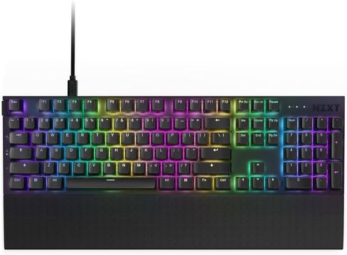 وظيفة NZXT 2 | لوحة مفاتيح الألعاب الضوئية بالحجم الكامل | معدل الاقتراع 8K | المفاتيح الضوئية الخطية | تشغيل قابل للتعديل | أغطية مفاتيح PBT مزدوجة اللقطة | ار جي بي | قابلة للتبديل السريع | مسند المعصم | أسود in Saudi Arabia