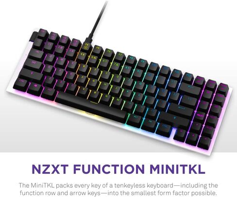 NZXT Function 2 | Full-Size Optical Gaming Keyboard | 8K Polling Rate | Linear Optical Switches | Adjustable Actuation | Double-Shot PBT Keycaps | RGB | Hot-Swappable | Wrist Rest | Black in Saudi Arabia