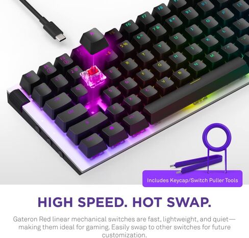 NZXT Function 2 | Full-Size Optical Gaming Keyboard | 8K Polling Rate | Linear Optical Switches | Adjustable Actuation | Double-Shot PBT Keycaps | RGB | Hot-Swappable | Wrist Rest | Black in Saudi Arabia