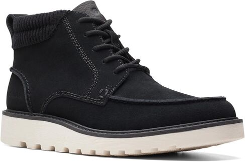 Clarks Men's Barnes Mid Oxford Boot, Black Suede, 10 in Saudi Arabia