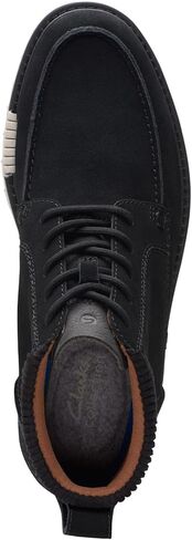 Clarks Men's Barnes Mid Oxford Boot, Black Suede, 10 in Saudi Arabia