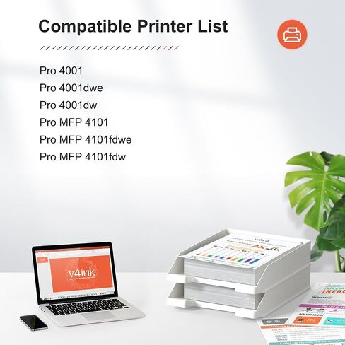 v4ink 148A Toner Cartridge (NO CHIP) Compatible Replacement for HP 148A W1480A Black Toner for HP Laserjet Pro 4001dw 4001dwe 4001dn 4001n MFP 4101fdw 4101fdn 4101fdwe Printer Ink, 1 Pack in Saudi Arabia