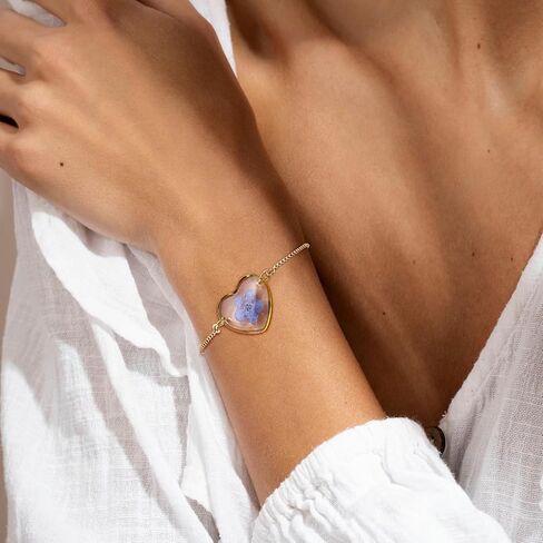 Forget-Me-Not الضغط على زهرة أساور شخصية زهرة برية سوار الذهب زهرة أساور للنساء العصرية لطيف مجوهرات هدايا لها in Saudi Arabia