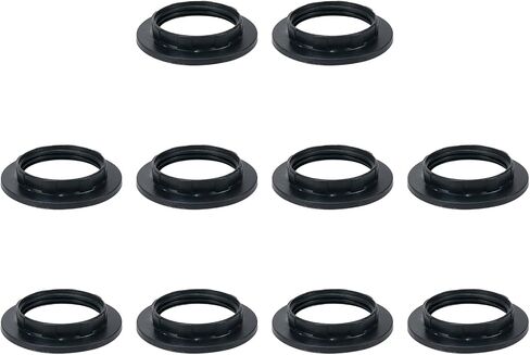 LC LICTOP Black Phenolic Rings for Threaded Candelabra Base E27 Sockets 10pcs(Fit E26 Screw Socket Lamp Holder Outer Ring) in Saudi Arabia