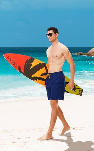 SIMIYA رجل السباحة جذوع سريعة الجافة 7 "سراويل السباحة القصيرة مع جيوب شبكة بطانة الصيف رجالي مجلس السراويل سراويل للسباحة للرجال in Kuwait