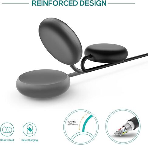 شاحن ساعة بيكسل متوافق مع ساعة جوجل بيكسل، كابل شحن مغناطيسي USB C بديل لساعة جوجل بيكسل، أبيض - 3.3 قدم 100 سم in Kuwait