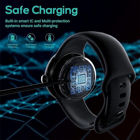 شاحن ساعة بيكسل متوافق مع ساعة جوجل بيكسل، كابل شحن مغناطيسي USB C بديل لساعة جوجل بيكسل، أبيض - 3.3 قدم 100 سم in Kuwait