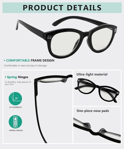Eyekepper 4-Pack نظارات القراءة متعددة التركيز التقدمية حجب الضوء الأزرق للنساء Cateye القراء متعدد البؤر +1.25 in Saudi Arabia