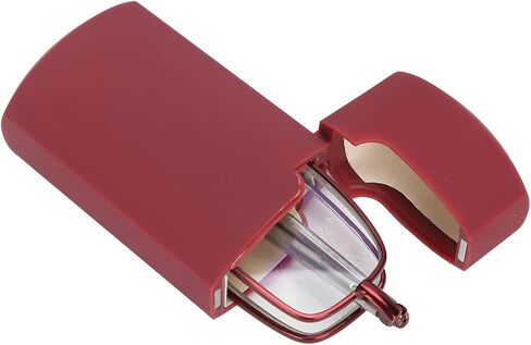 Elderly Fashionable Reading Glasses Stainless Steel Foldable Portable Presbyopic Glasses, Lightweight Eyeglasses Reduce Eyestrain Compact Folding Unisex Glasses for Reading Case Included(150) in Saudi Arabia