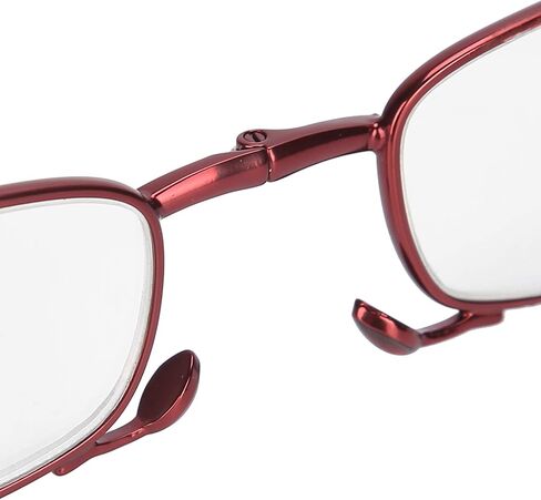 Elderly Fashionable Reading Glasses Stainless Steel Foldable Portable Presbyopic Glasses, Lightweight Eyeglasses Reduce Eyestrain Compact Folding Unisex Glasses for Reading Case Included(150) in Saudi Arabia