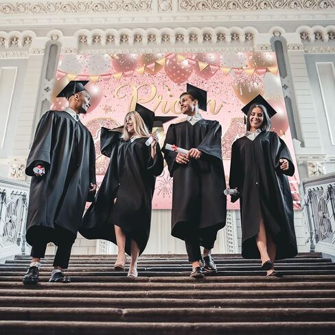 ديكورات الحفلات الراقصة 2024، لافتة خلفية باللون الوردي الوردي، وزخارف حفلات التخرج، وحفلات التخرج، ليلة إرسال فئة من 2024، لوازم الحفلات للاحتفال بخلفية صور حفلات التخرج in Kuwait