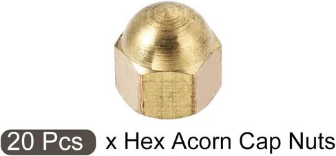 Acorn Cap Nuts(M4x0.7mm) 20Pcs, Brass Acorn Dome Cap Head Hex Nuts - for Industrial Mechanical Equipment, Gold Tone in Saudi Arabia
