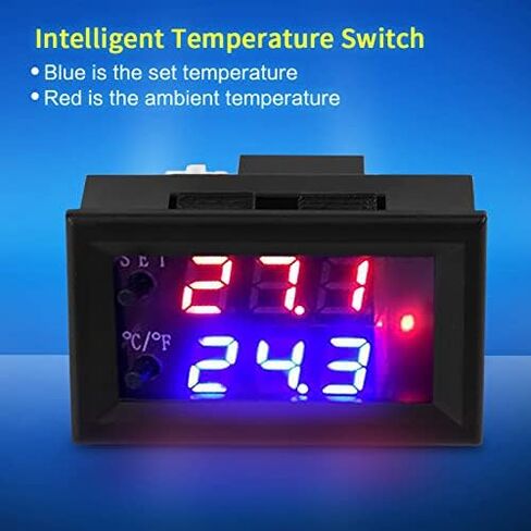 ViaGasaFamido Intelligent Temperature Switch DC 12V Digital Temperature Controller Thermostat -50 to 110℃ Heating/Cooling Thermostat Control Switch Module in Saudi Arabia