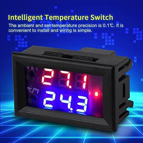 ViaGasaFamido Intelligent Temperature Switch DC 12V Digital Temperature Controller Thermostat -50 to 110℃ Heating/Cooling Thermostat Control Switch Module in Saudi Arabia